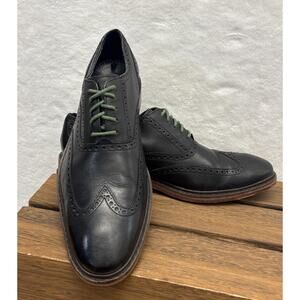 Cole Haan Colton C11756 Black Leather Wingtip Oxford Shoes Size 13M